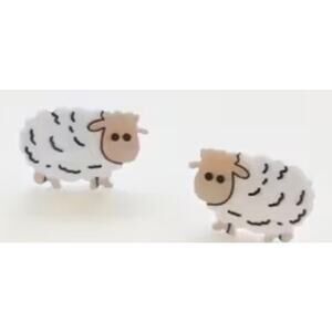 Cute Sheep Stud Earrings – Kawaii Farm Animal Jewelry